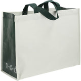 RPET Laminated Matte Shopper Tote — Natural — blank right angle — 19