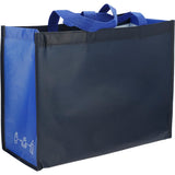 RPET Laminated Matte Shopper Tote — Navy — blank right angle — 13