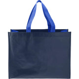 RPET Laminated Matte Shopper Tote — Navy — blank front view — 11