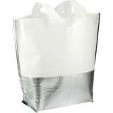 Large Laminated Metallic Bottom Tote — White — blank right angle — 7