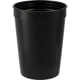 Solid 12oz Stadium Cup — Black (BK) — blank front view — 12