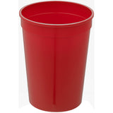 Solid 12oz Stadium Cup — Red (RD) — blank front view — 16