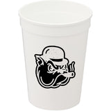 Solid 12oz Stadium Cup — White (WH) — decorated front view — 2
