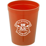 Solid 16oz Stadium Cup — Orange (OR) — decorated front view — 2