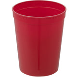 Solid 16oz Stadium Cup — Red (RD) — blank front view — 25
