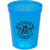Solid 16oz Stadium Cup — Translucent Blue (TBL) — decorated front view — 18