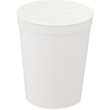 Solid 16oz Stadium Cup — White (WH) — blank front view — 16