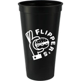 Solid 24oz Stadium Cup — Black (BK) — decorated front view — 6