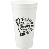 Solid 24oz Stadium Cup — White (WH) — decorated front view — 2
