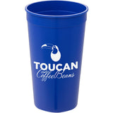 Solid 32oz Stadium Cup — Blue (BL) — decorated front view — 15