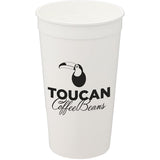 Solid 32oz Stadium Cup — White (WH) — decorated front view — 11