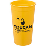 Solid 32oz Stadium Cup — Yellow (YW) — decorated front view — 7