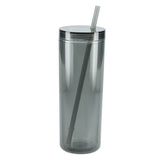 Chroma Recycled Acrylic Skinny Tumbler 16oz — Black (BK) — blank front view — 21