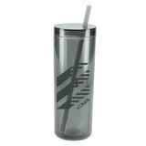 Chroma Recycled Acrylic Skinny Tumbler 16oz — Black (BK) — decorated front view — 19