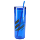 Chroma Recycled Acrylic Skinny Tumbler 16oz — Blue (BL) — decorated front view — 22