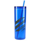 Chroma Recycled Acrylic Skinny Tumbler 16oz — Blue (BL) — decorated front view — 23