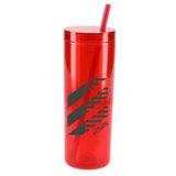 Chroma Recycled Acrylic Skinny Tumbler 16oz — Red (RD) — decorated front view — 2