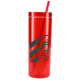 Chroma Recycled Acrylic Skinny Tumbler 16oz — Red (RD) — decorated front view — 3