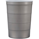 Recyclable Steel Chill-Cups™ 16oz — Gray (GY) — blank front view — 13