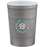 Recyclable Steel Chill-Cups™ 16oz — Gray (GY) — decorated front view — 6