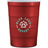 Recyclable Steel Chill-Cups™ 16oz — RED (RE) — decorated front view — 3