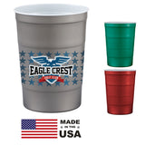 Recyclable Steel Chill-Cups™ 16oz — RED (RE) — decorated front view — 2