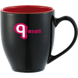 Zapata 15oz Ceramic Mug Electric — Black w — decorated front view — 2