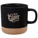 Santos Artisanal 12oz Ceramic Coffee Mug — Black (BK) — decorated front view — 6