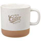 Santos Artisanal 12oz Ceramic Coffee Mug — White (WH) — decorated front view — 2
