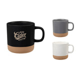 Santos Artisanal 12oz Ceramic Coffee Mug — Black (BK) — decorated front view — 8