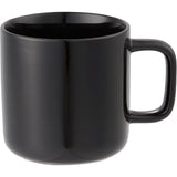 Boulder 12 oz Ceramic Mug — Black (BK) — blank front view — 15
