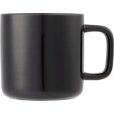 Boulder 12 oz Ceramic Mug — Black (BK) — blank front view — 16