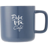 Boulder 12 oz Ceramic Mug — Nightfall Blue — decorated front view — 2