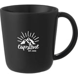 Nantucket 12 oz Ceramic Mug — Black (BK) — decorated front view — 8