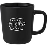 Napa 10 oz Ceramic Mug — Black (BK) — decorated front view — 8