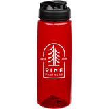 Surf Bottle w/ Black Sip-n-Go Lid 26 oz — Red (RD) — decorated front view — 7