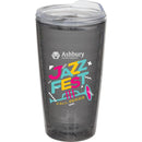 Lakeside 16 oz Double Wall Tritan™ Tumbler — Smoke (SM) — decorated front view