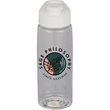 Flair 26 oz Tritan™ Bottle with Pop-Open Drink-Thru Lid — Clear (CL) — decorated left angle — 12