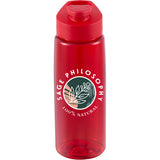 Flair 26 oz Tritan™ Bottle with Pop-Open Drink-Thru Lid — Red (RD) — decorated left angle — 7