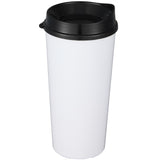 Roadmaster 20oz Travel Tumbler with Sip-Thru Lid — Black (BK) — blank front view — 10