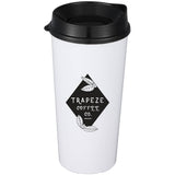 Roadmaster 20oz Travel Tumbler with Sip-Thru Lid — Black (BK) — decorated front view — 8