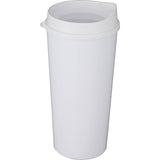 Roadmaster 20oz Travel Tumbler with Sip-Thru Lid — White (WH) — blank front view — 4