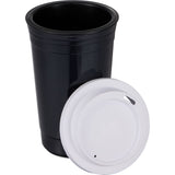 Traveler 16 oz Travel Cup with Sip-Through Lid — Black (BK) — blank left angle — 31