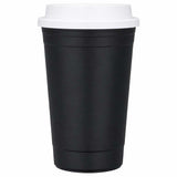 Traveler 16 oz Travel Cup with Sip-Through Lid — Black (BK) — blank product view — 28