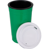 Traveler 16 oz Travel Cup with Sip-Through Lid — Green (GR) — blank left angle — 26