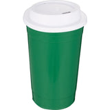 Traveler 16 oz Travel Cup with Sip-Through Lid — Green (GR) — blank front view — 24
