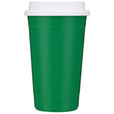 Traveler 16 oz Travel Cup with Sip-Through Lid — Green (GR) — blank product view — 23