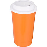 Traveler 16 oz Travel Cup with Sip-Through Lid — Orange (OR) — blank front view — 19