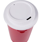 Traveler 16 oz Travel Cup with Sip-Through Lid — Red (RD) — blank detail view — 15