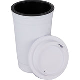 Traveler 16 oz Travel Cup with Sip-Through Lid — White (WH) — blank left angle — 6